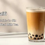 Thaichai6 is a viral Thai milk tea made with six ingredients, featuring bold tea flavor, creamy milk texture, and a vibrant orange color.