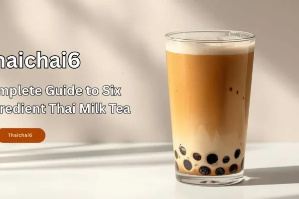 Thaichai6 is a viral Thai milk tea made with six ingredients, featuring bold tea flavor, creamy milk texture, and a vibrant orange color.